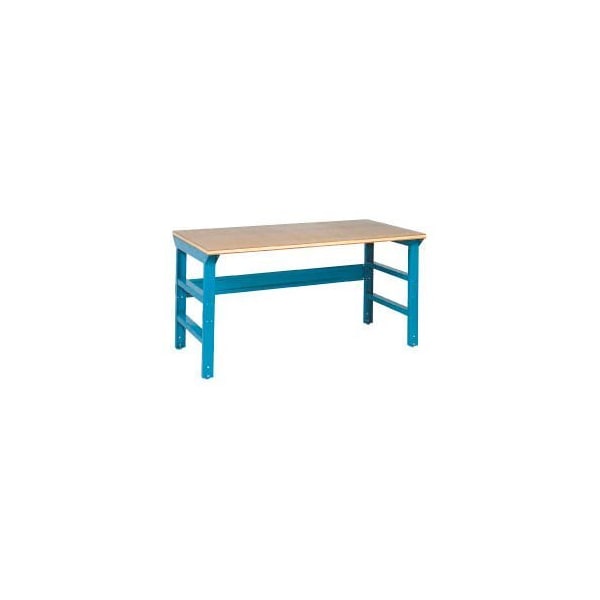 Global Equipment 60 x 30 Shop Top Safety Edge Top Workbench, Double Reinforced Adj Legs- Blue 225230BL - main